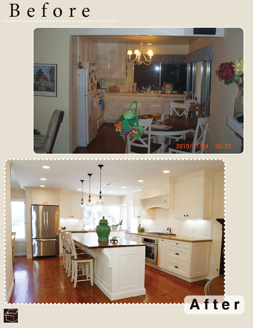 Full Kitchen remodel with custom cabinets & butcher countertop