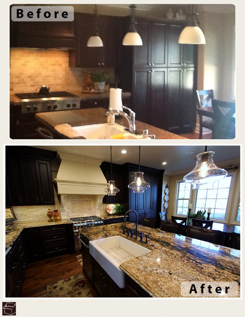 San Clemente Traditional Dark Brown L-Shaped Kitchen with Custom Cabinets