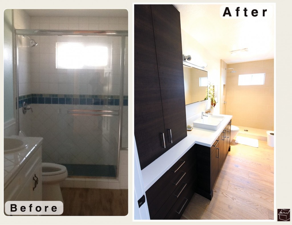 Long Beach Black Contemporary Modern L-Shaped Kitchen and Bathroom Remodel with Custom Sophia Line Cabinets