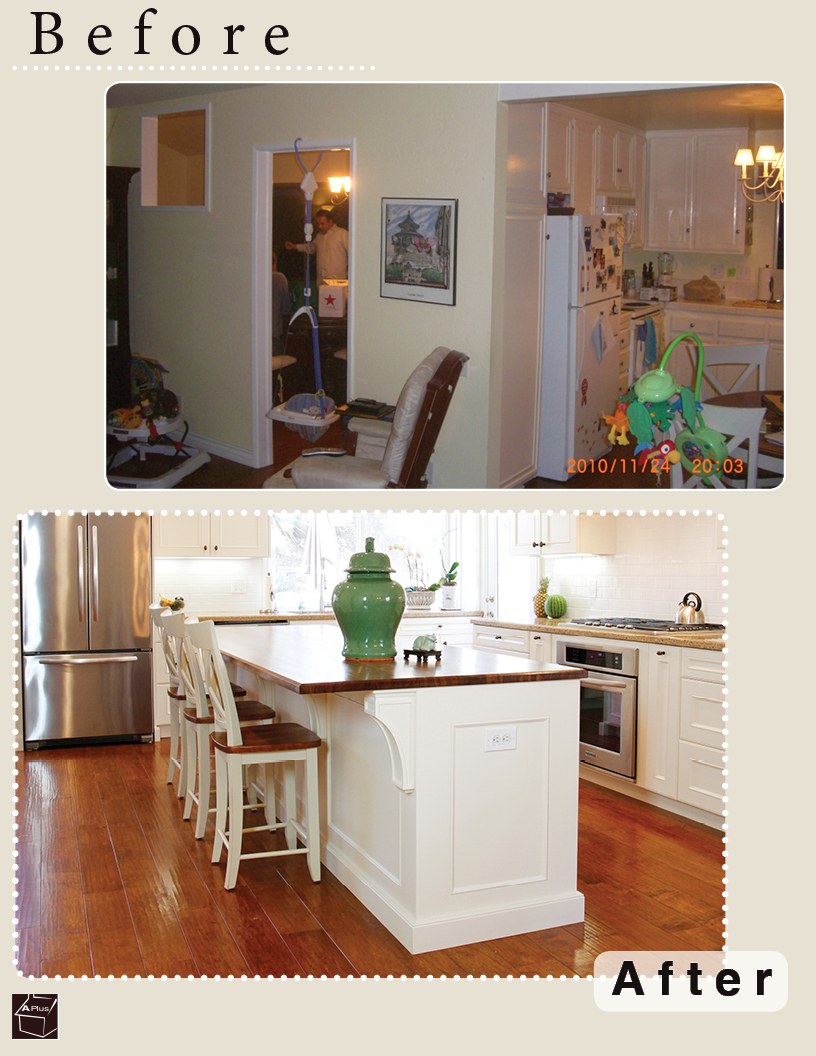 Before & After of a kitchen remodel in city of Mission Viejo