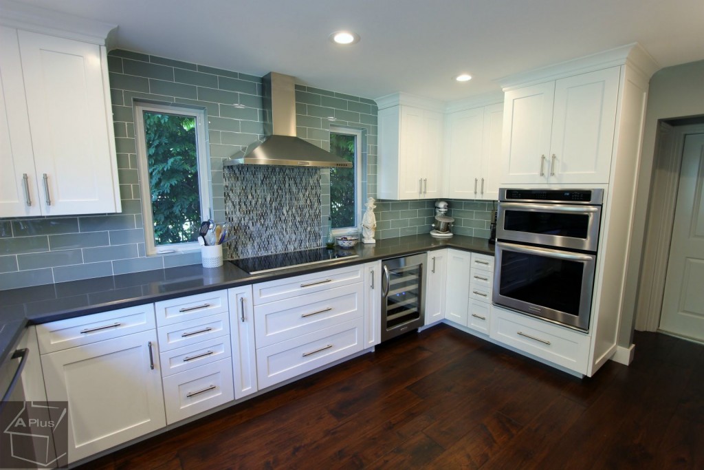 Transitional Style Gray & White G-Shaped Kitchen Remodel with Custom Cabinets in Trabuco Canyon