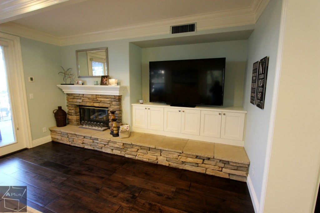 Entertainment center with fireplace in San Clemente
