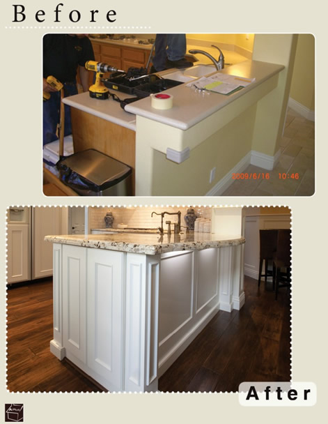 Transitional Design Kitchen Newport Beach Orange County before after